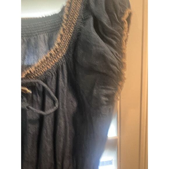 Indigo and lace blue maxi dress 100% Cotton size Large - Picture 6 of 11